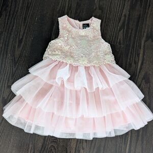 2/$40 Cynthia Rowley Girls Party Dress 4T Pink Lace Tulle Tiered Skirt NWT